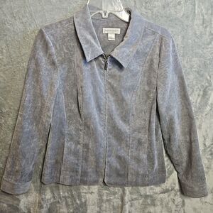 Christopher & Banks Women's gray SIZE M Zip  Jacket Corduroy